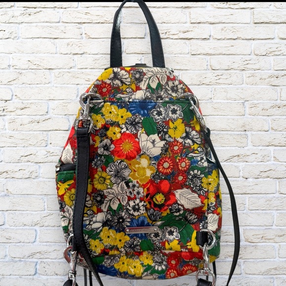 Rebecca Minkoff Julian Mini Convertible Floral Canvas Backpack, RARE Like New - Picture 6 of 10